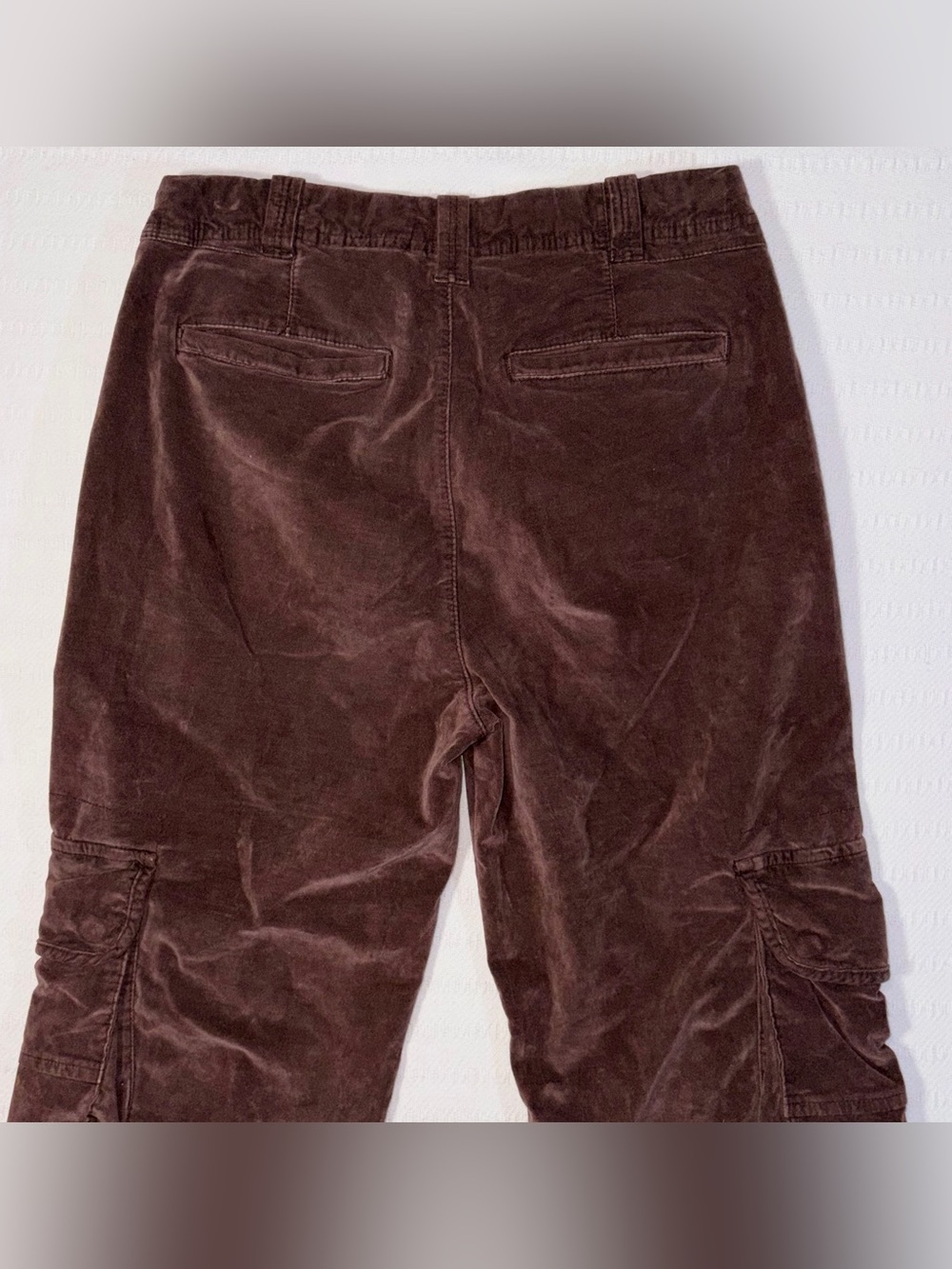 Free People Hard Crushin Plush Cargo Pants Womens Size 4 Brown Velvet Utility - Picture 7 of 14